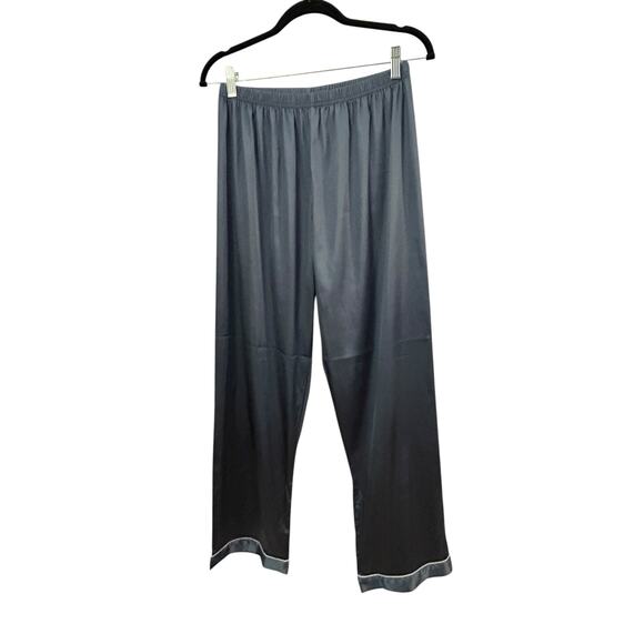 Womans Silky Feel Gray Pajama Set Top & Bottoms Button Up Top Unbranded Large - Picture 6 of 14